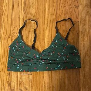 MeUndies FeelFree Ruched Bralette in Light Me Up green, size L nwt